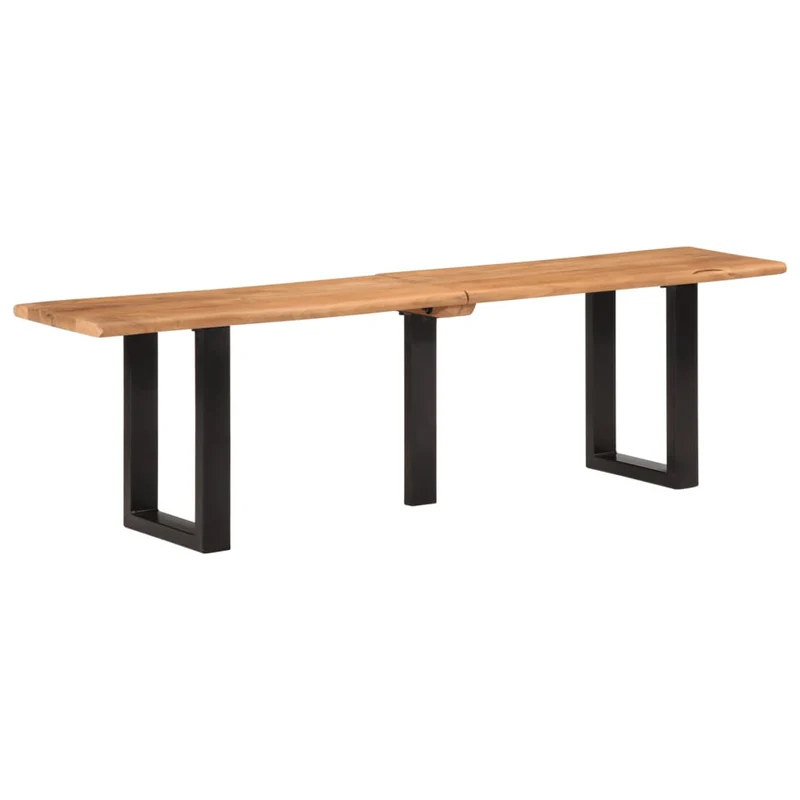 Banc design rustique 160 cm bois d'acacia massif et acier brun DEC024693