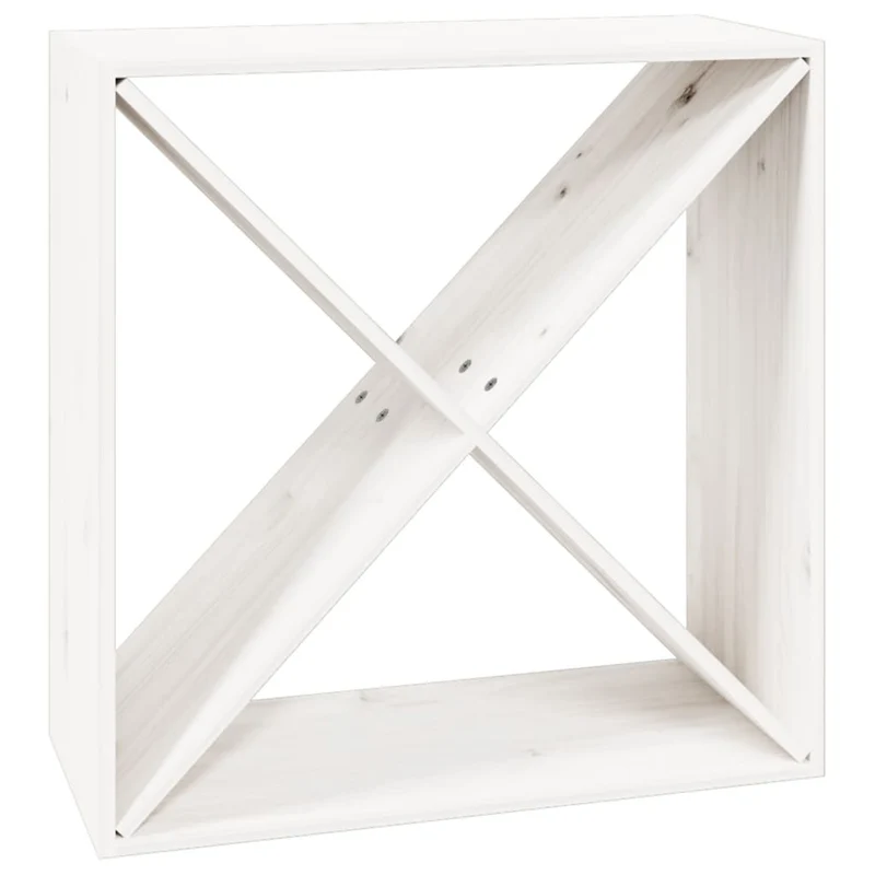 Armoire à vin 4 compartiments 62 x 25 x 62 cm en bois de pin blanc DEC024426
