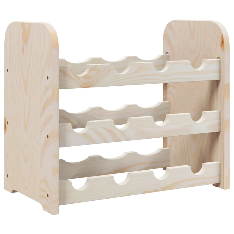 Casier range bouteilles étagère de rangement vin jusqu'à 12 bouteilles 43 x 25 x 37 cm bois de pin DEC024354