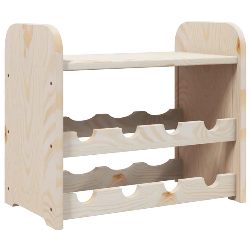 Casier range bouteilles étagère de rangement vin jusqu'à 8 bouteilles 43 x 25 x 37 cm bois pin DEC024364