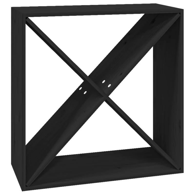 Armoire à vin avec 4 espaces de rangement bouteilles 62 x 25 x 62 cm bois de pin noir DEC024438