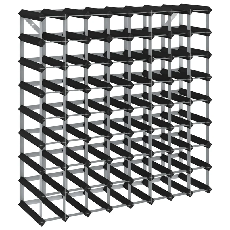 Casier range bouteilles étagère de rangement vin pour 72 bouteilles en bois de pin solide noir DEC024339