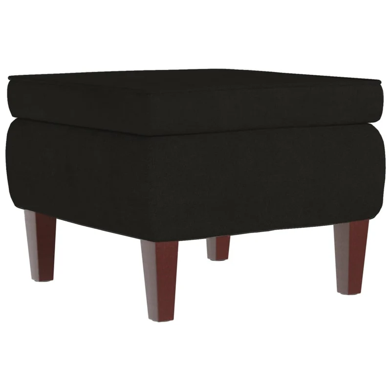 Tabouret assise repose-pied avec pieds en bois assise confortable en velours noir DEC026314