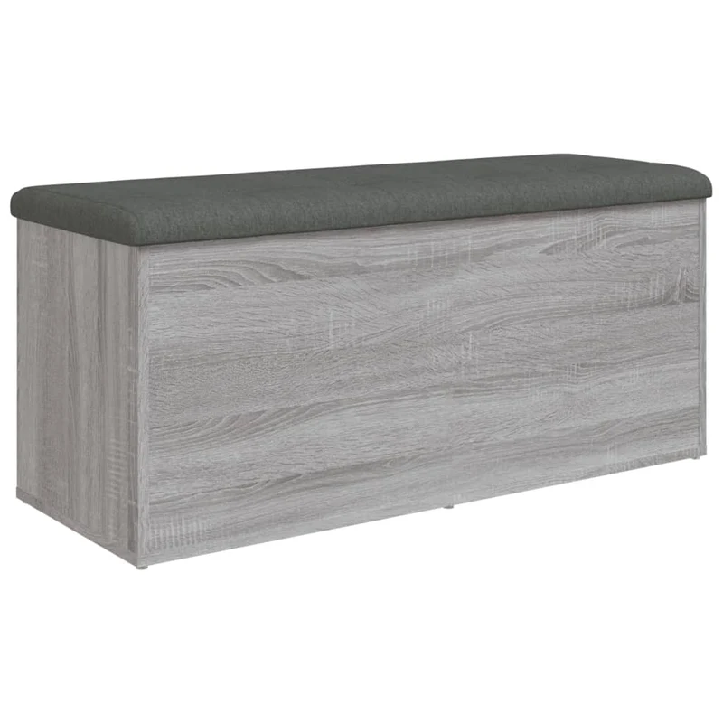 Banc banquette de rangement couleur sonoma gris 102 x 42 x 45 cm bois d'ingénierie DEC024796