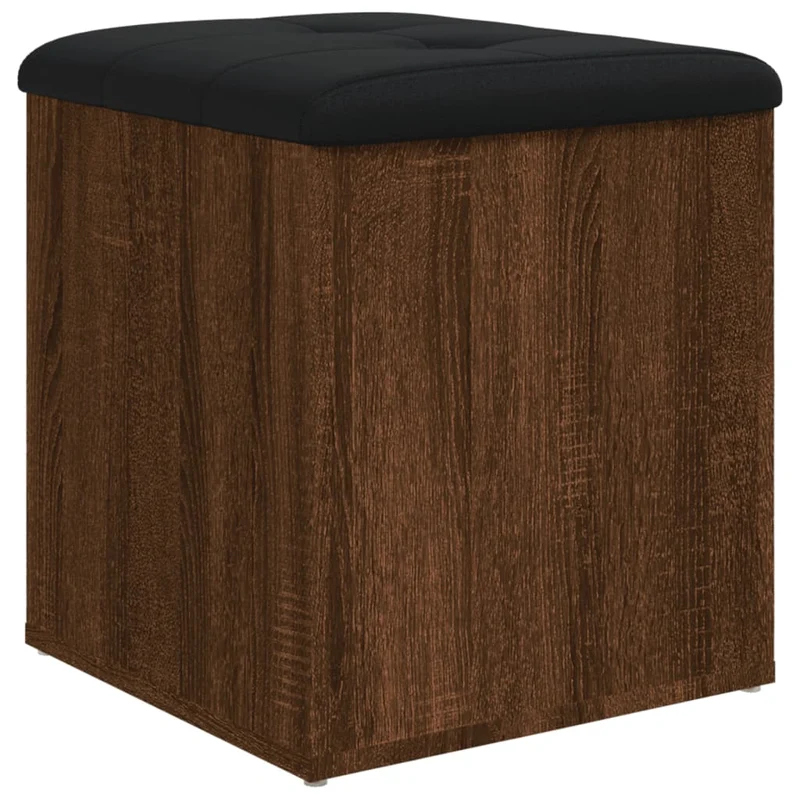 Banc banquette de rangement couleur chêne marron 42 x 42 x 45 cm bois d'ingénierie DEC024736
