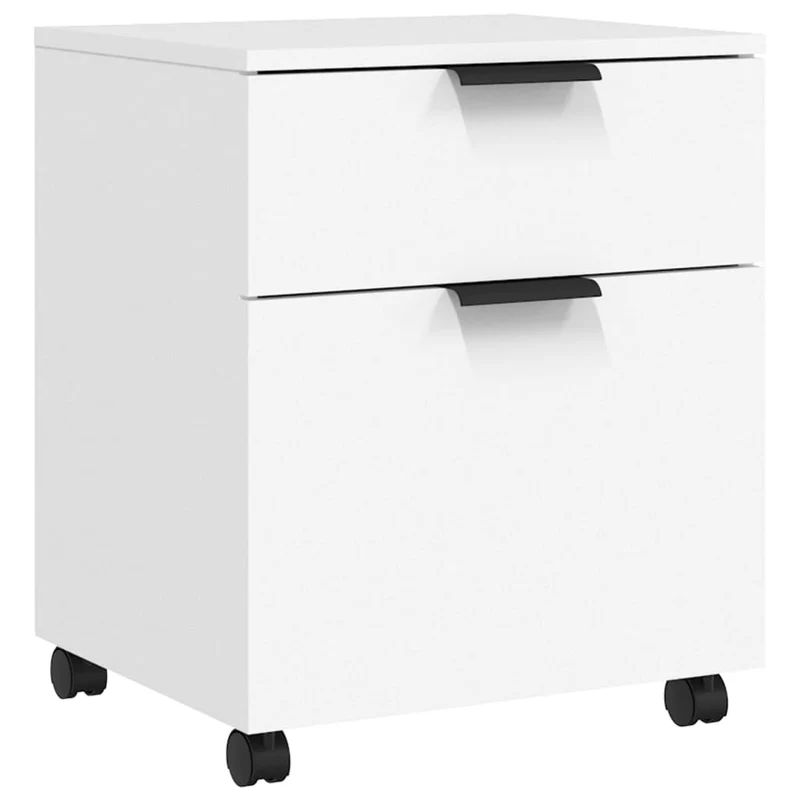 Caissons à tiroirs meuble de bureau mobile sur roulettes 45 x 38 x 54 cm bois d'ingénierie blanc DEC024560