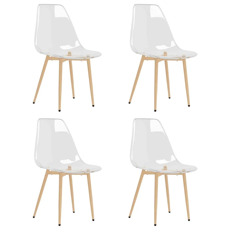 Set de 4 chaises de salle à manger siège PET transparent et métal DEC025657