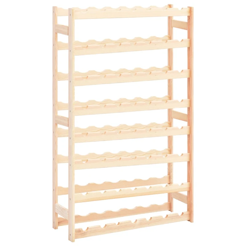 Casier range bouteilles étagère de rangement vin pour 56 bouteilles en bois de pin clair DEC024334