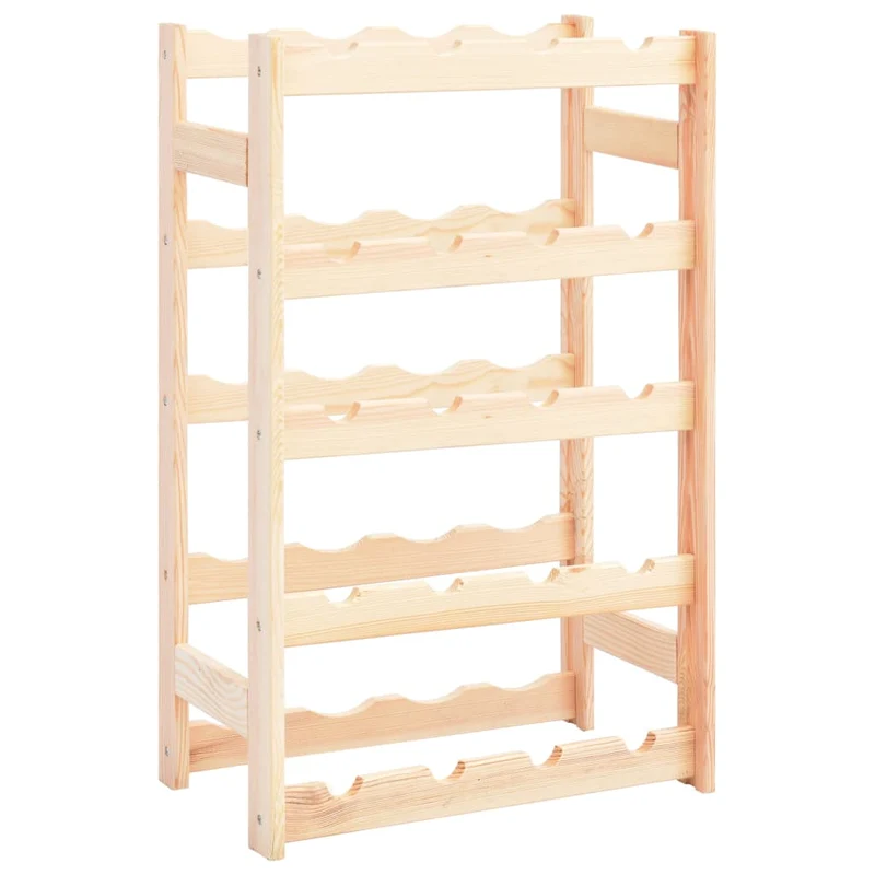 Casier range bouteilles étagère de rangement vin pour 20 bouteilles en bois de pin clair DEC024306