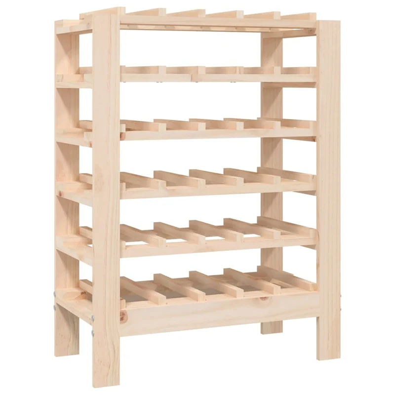 Casier range bouteilles étagère de rangement jusqu'à 30 bouteilles de vin 61,5 x 30 x 82 cm en bois de pin DEC024358