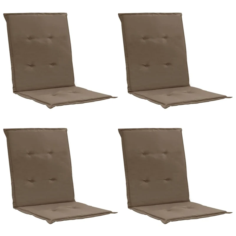 lot de 4 coussins de chaise de jardin 100% polyester imperméable taupe 100 x 50 x 3 cm DEC021691