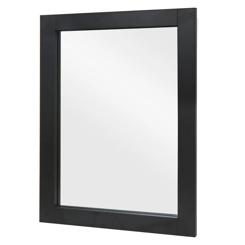 Miroir mural de salle de bain 72 x 52 cm en MDF noir 04_0007887