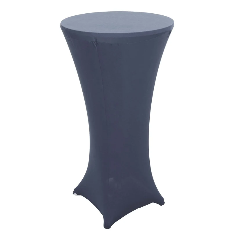 Housse de table de bar extensible diamètre 60 cm gris anthracite 04_0007210