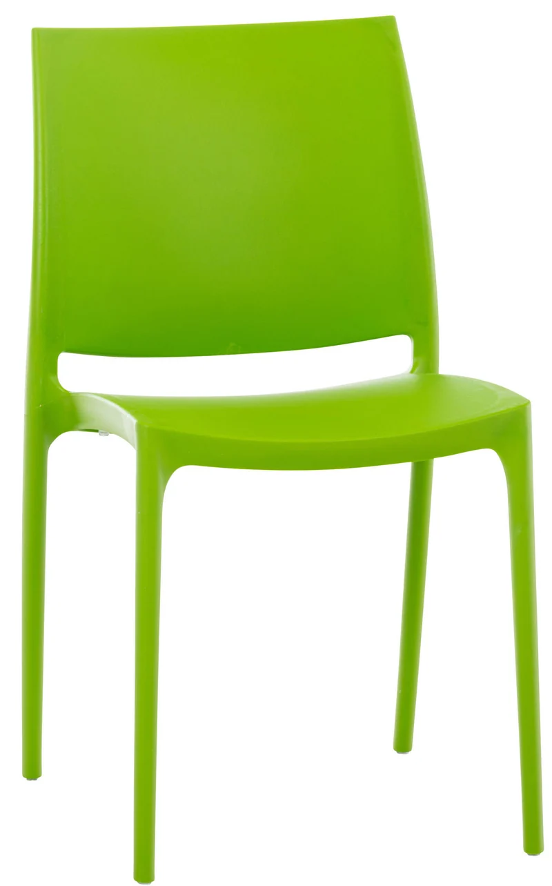 Chaise de jardin en plastique vert design simple empilable 10_0001384