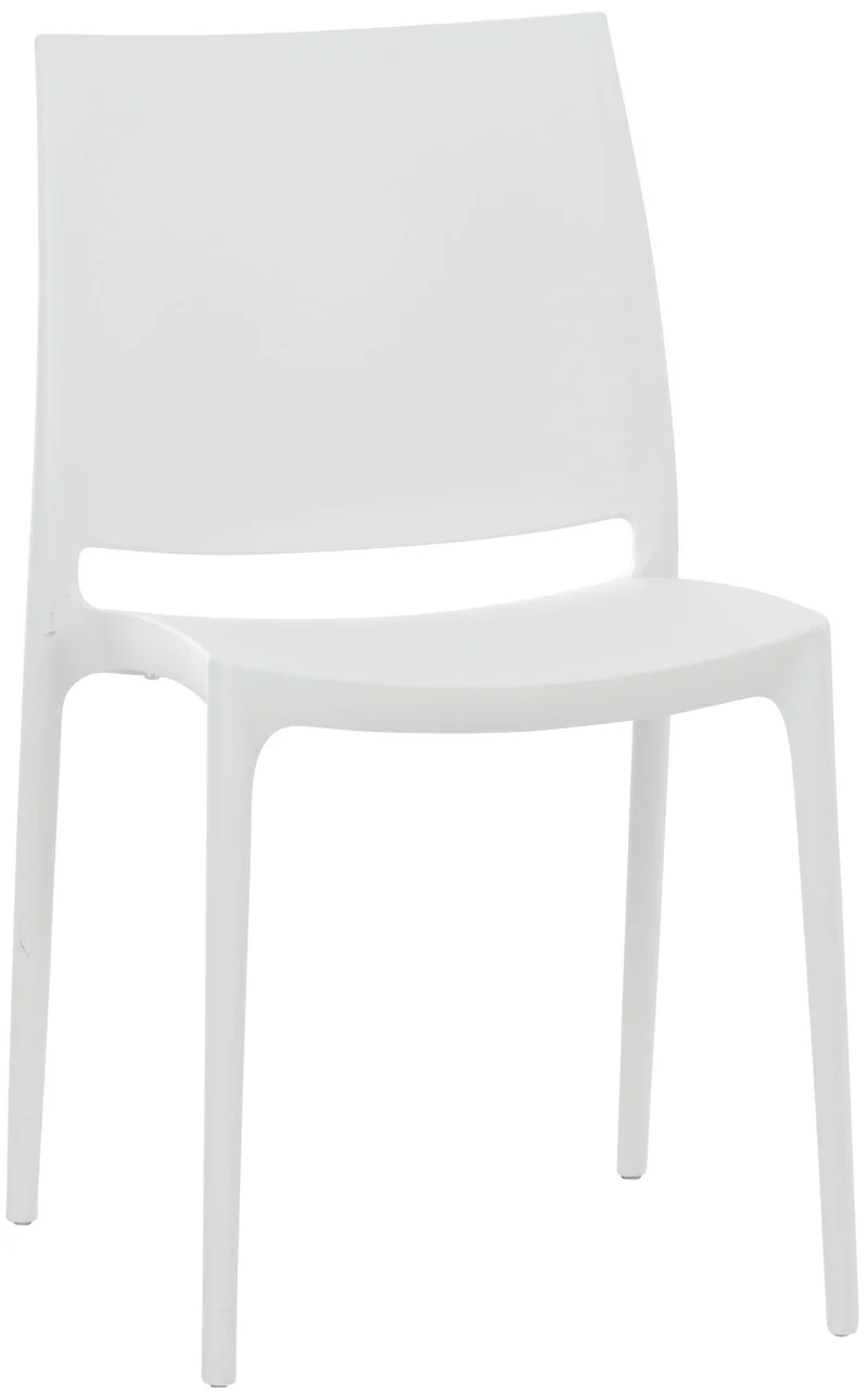 Chaise de jardin en plastique blanc design simple empilable 10_0000012