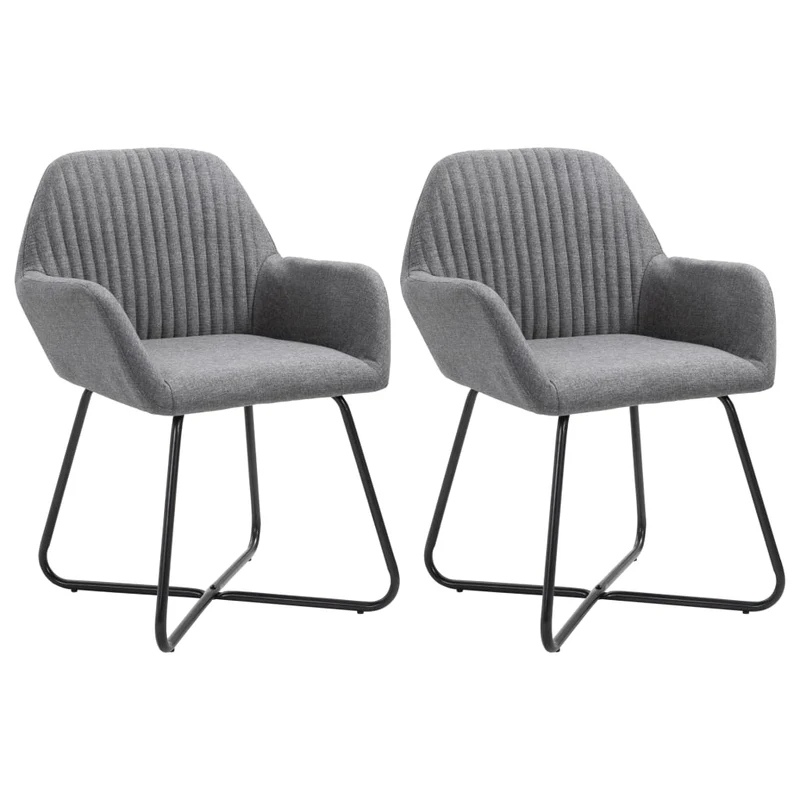 Lot de 2 chaises de salle à manger cuisine design moderne tissu gris foncé CDS020541