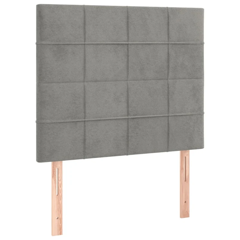 Tête de lit accessoire couchage chambre à coucher meuble 2 parties 80 x 5 x 78/88 cm tissu velours gris clair TDL0206410