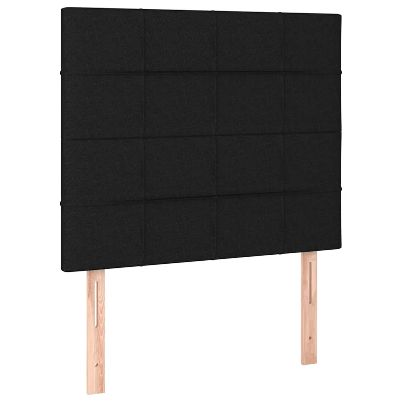 Tête de lit accessoire couchage chambre à coucher meuble 2 parties 80 x 5 x 78/88 cm tissu noir TDL0206237