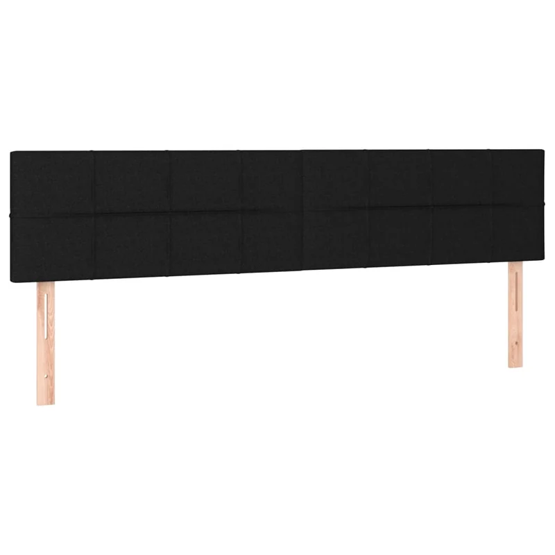Tête de lit accessoire couchage chambre à coucher meuble 2 parties 80 x 5 x 78/88 cm tissu noir TDL0206238
