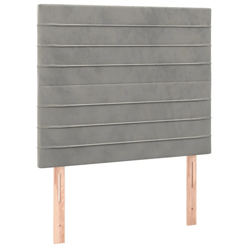Tête de lit accessoire couchage chambre à coucher meuble 2 parties 90 x 5 x 78/88 cm tissu velours gris clair TDL0206397