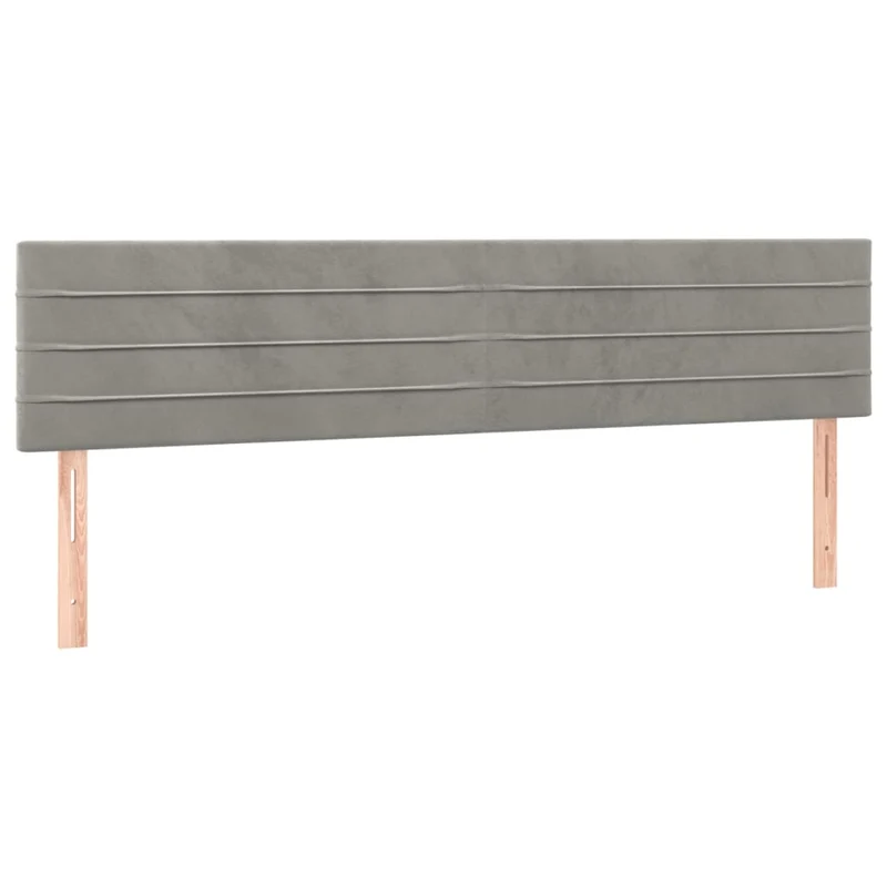 Tête de lit accessoire couchage chambre à coucher meuble à LED 180 x 5 x 78/88 cm tissu velours gris clair TDL0201342