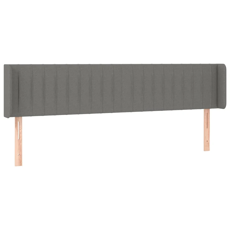 Tête de lit accessoire couchage chambre à coucher meuble à LED 203 x 16 x 78/88 cm tissu gris foncé TDL0201057