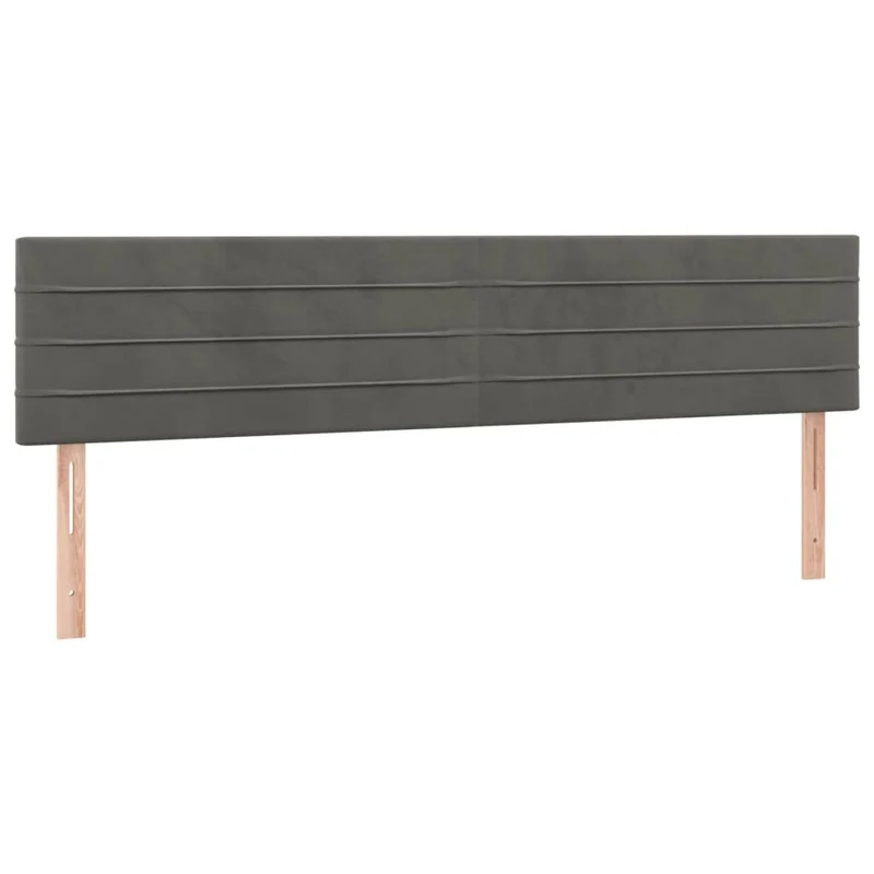 Tête de lit accessoire couchage chambre à coucher meuble à LED 180 x 5 x 78/88 cm tissu velours gris foncé TDL0201100
