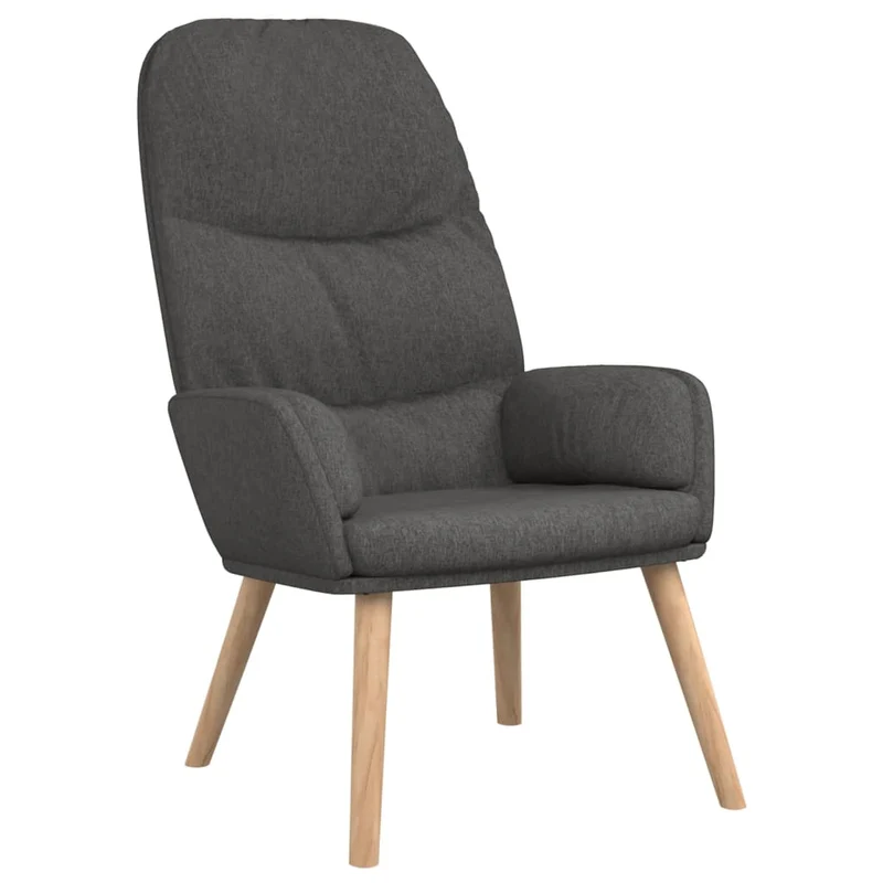 Fauteuil lounge chaise de canapé chambre design moderne en tissu gris foncé DEC026690