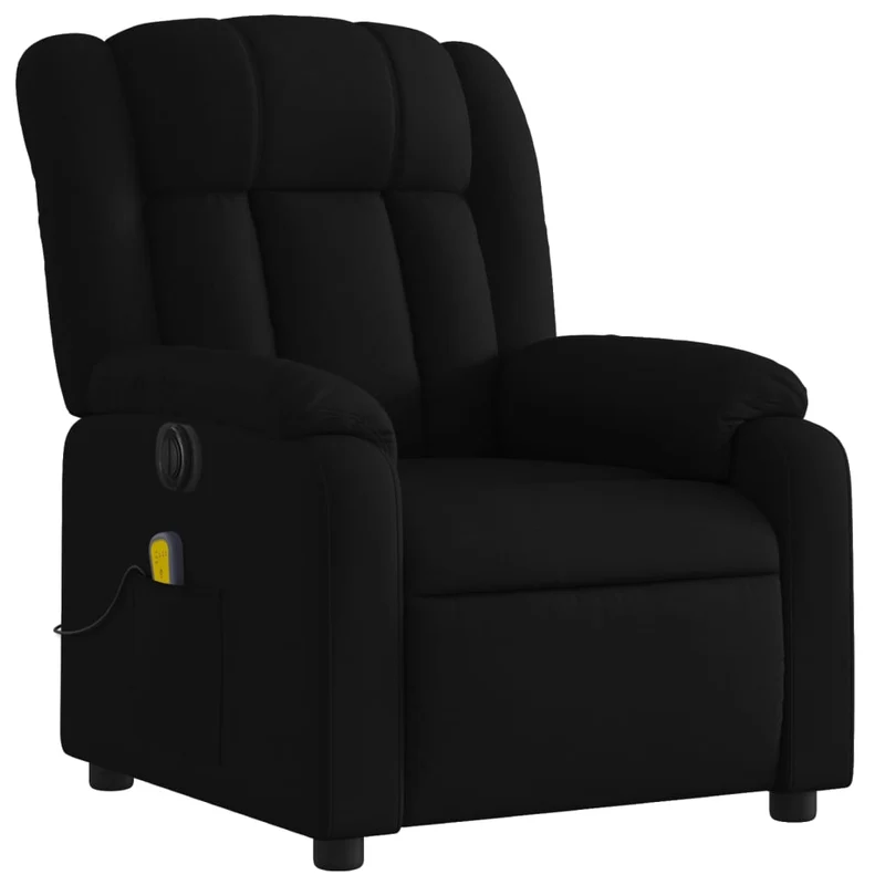 Fauteuil de relaxation TV fonction massage inclinable électrique en tissu noir DEC027222