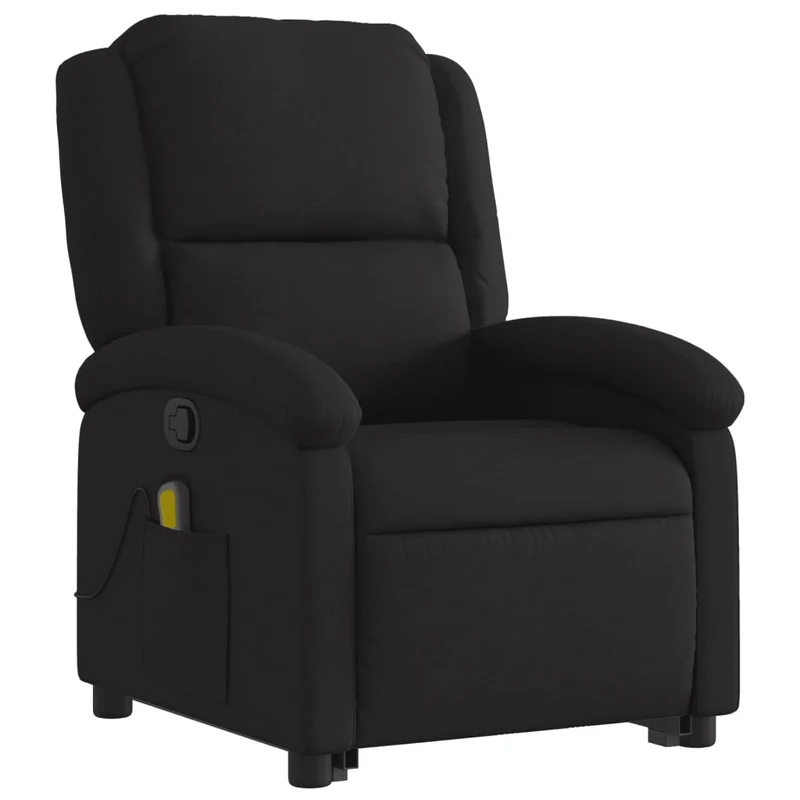 Fauteuil de relaxation TV fonction massage inclinable levage électrique en tissu noir DEC027069
