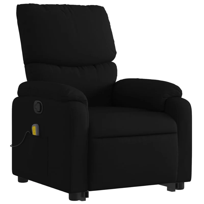 Fauteuil de relaxation TV fonction massage inclinable levage électrique en tissu noir DEC027049