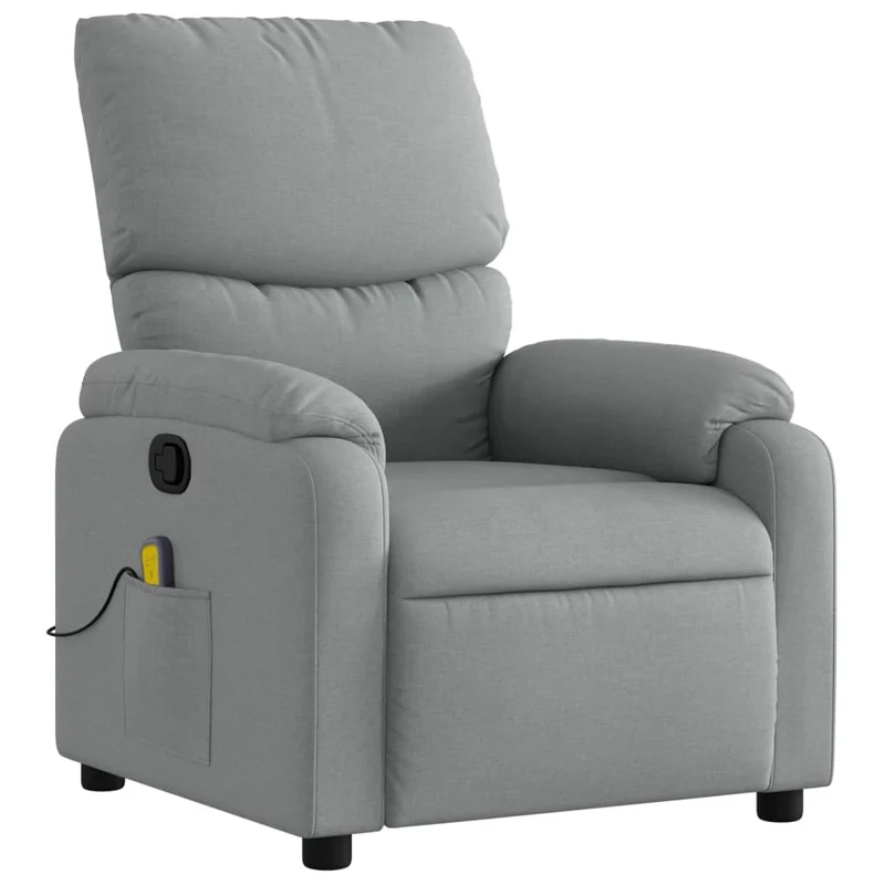Fauteuil de relaxation TV fonction massage inclinable 6 points de massage en tissu gris clair DEC026913