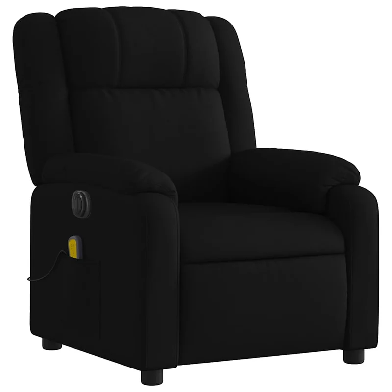 Fauteuil de relaxation TV fonction massage inclinable électrique 6 points de massage en tissu noir DEC027224