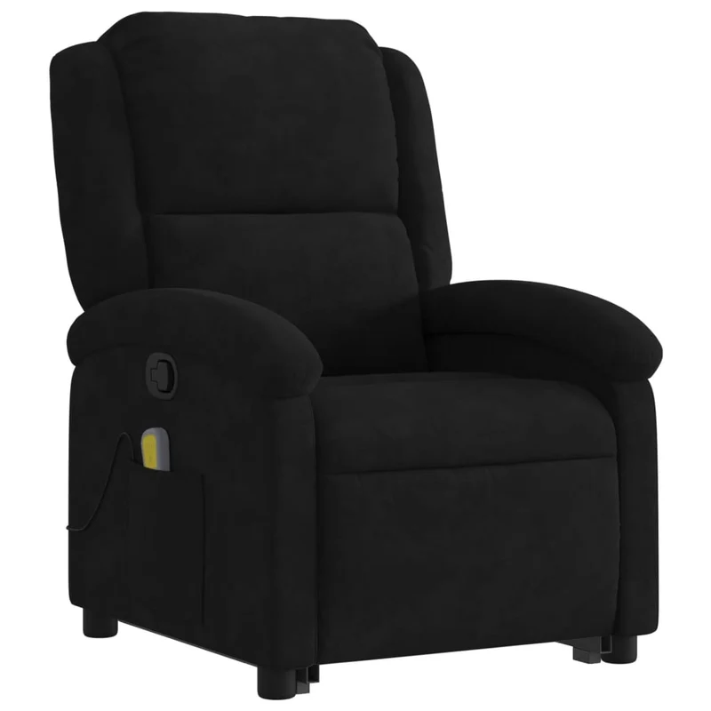 Fauteuil de relaxation TV fonction massage inclinable levage électrique en velours noir DEC027074