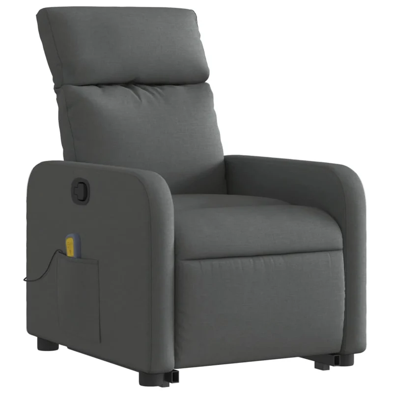 Fauteuil de relaxation TV fonction massage inclinable levage électrique en tissu gris foncé DEC026964