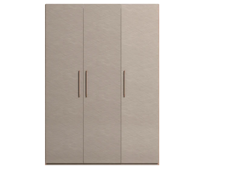 Armoire dressing 3 à 6 portes bois corde et noyer - Nora