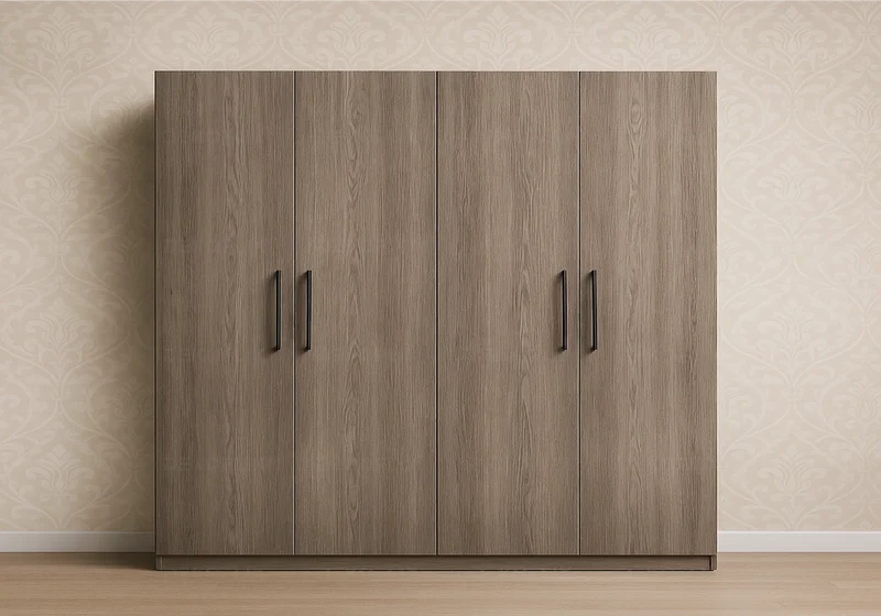 Armoire dressing 3 à 6 portes orme laqué design - Viola